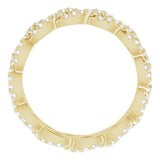 14K Gold Round Natural Diamond Infinity-Inspired Twisted Eternity Band – 1 mm Stones - Yellow Gold - view 2
