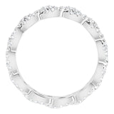 14K Gold Round Natural Diamond Infinity-Inspired Twisted Eternity Band – 1 mm Stones - White Gold - view 2