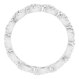 14K Gold Round Natural Diamond Infinity-Inspired Twisted Eternity Band – 1 mm Stones - White Gold - view 2