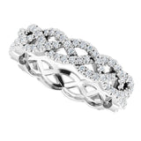 Platinum Round Natural Diamond Infinity-Inspired Twisted Eternity Band – 1 mm Stones - view 6