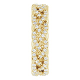14K Gold Round Natural Diamond Infinity-Inspired Twisted Eternity Band – 1 mm Stones - Yellow Gold - view 4