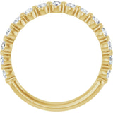 14K Gold Natural Diamond Shared-Prong Anniversary Band – 1/4–3/8 CTW - Yellow Gold - view 7