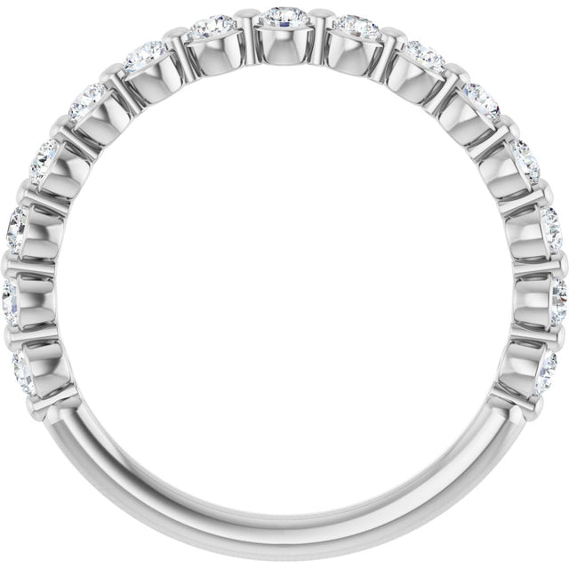 14K Gold Natural Diamond Shared-Prong Anniversary Band – 1/4–3/8 CTW - White Gold - view 7