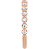 14K Gold Natural Diamond Shared-Prong Anniversary Band – 1/4–3/8 CTW - Rose Gold - view 9