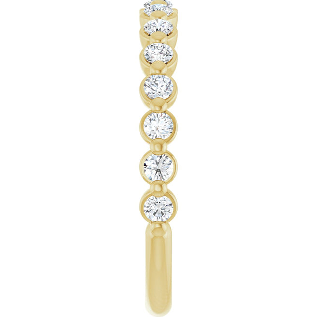 14K Gold Natural Diamond Shared-Prong Anniversary Band – 1/4–3/8 CTW - Yellow Gold - view 9