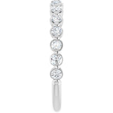 14K Gold Natural Diamond Shared-Prong Anniversary Band – 1/4–3/8 CTW - White Gold - view 9