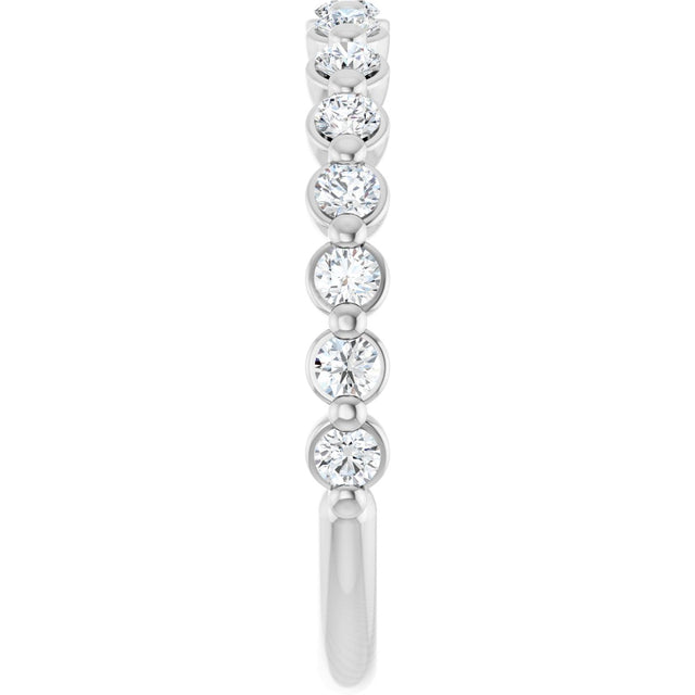 14K Gold Natural Diamond Shared-Prong Anniversary Band – 1/4–3/8 CTW - White Gold - view 9