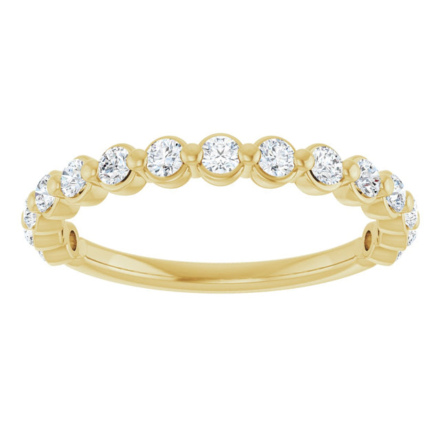 14K Gold Natural Diamond Shared-Prong Anniversary Band – 1/4–3/8 CTW - Yellow Gold - view 8