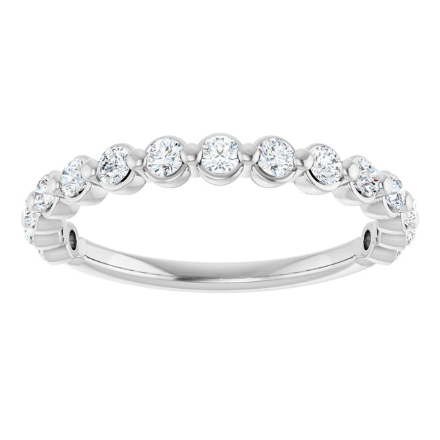 Platinum Natural Diamond Shared-Prong Anniversary Band – 1/4–3/8 CTW - view 8