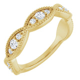 14K Gold Round Natural Diamond Anniversary Band – 1/2 CTW - Yellow Gold