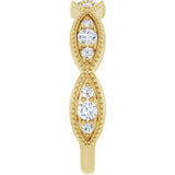 14K Gold Round Natural Diamond Anniversary Band – 1/2 CTW - Yellow Gold - view 4