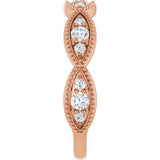 14K Gold Round Natural Diamond Anniversary Band – 1/2 CTW - Rose Gold - view 4