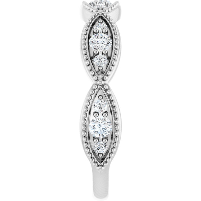 Platinum Round Natural Diamond Anniversary Band – 1/2 CTW - view 4