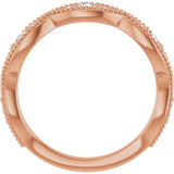 14K Gold Round Natural Diamond Anniversary Band – 1/2 CTW - Rose Gold - view 2