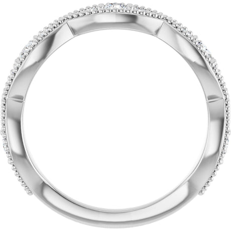 Platinum Round Natural Diamond Anniversary Band – 1/2 CTW - view 2