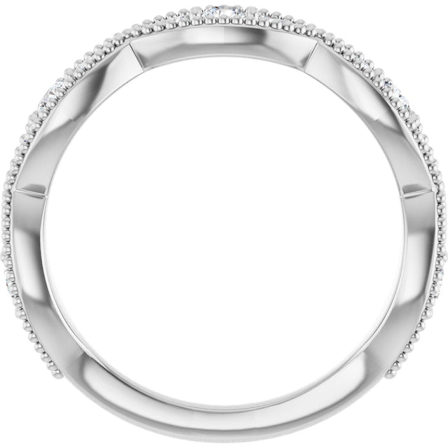Platinum Round Natural Diamond Anniversary Band – 1/2 CTW - view 2
