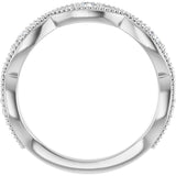 14K Gold Round Natural Diamond Anniversary Band – 1/2 CTW - White Gold - view 2