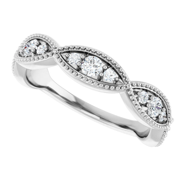 Platinum Round Natural Diamond Anniversary Band – 1/2 CTW - view 5