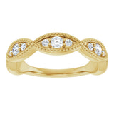 14K Gold Round Natural Diamond Anniversary Band – 1/2 CTW - Yellow Gold - view 3