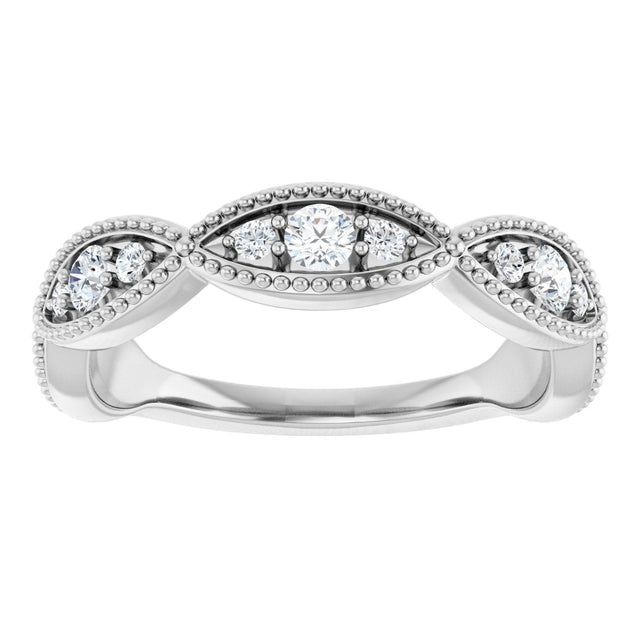 Platinum Round Natural Diamond Anniversary Band – 1/2 CTW - view 3