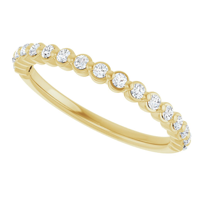 14K Gold Natural Diamond Shared-Prong Anniversary Band – 1/4–3/8 CTW - Yellow Gold - view 10