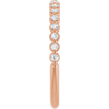 14K Gold Natural Diamond Shared-Prong Anniversary Band – 1/4–3/8 CTW - Rose Gold - view 9