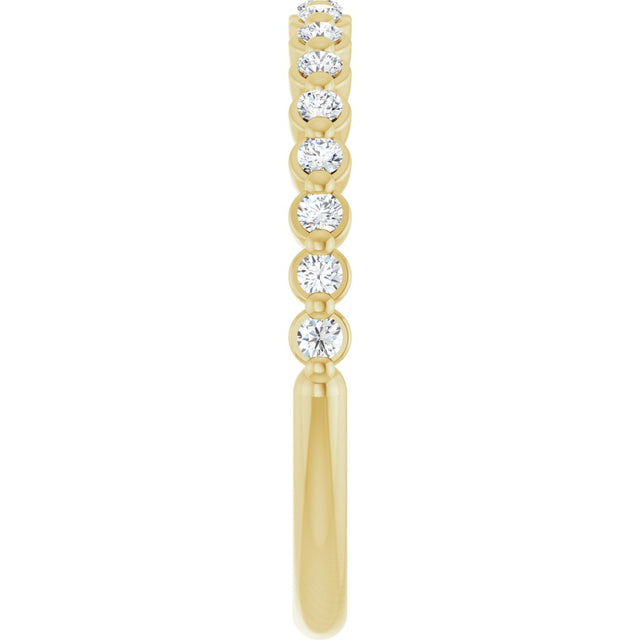 14K Gold Natural Diamond Shared-Prong Anniversary Band – 1/4–3/8 CTW - Yellow Gold - view 9