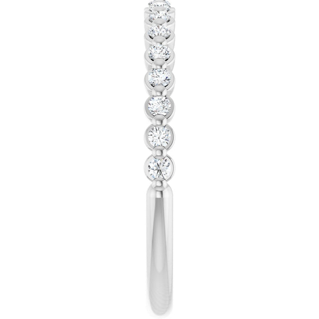 14K Gold Natural Diamond Shared-Prong Anniversary Band – 1/4–3/8 CTW - White Gold - view 9