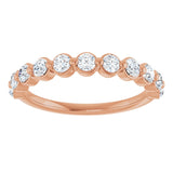 14K Gold Natural Diamond Shared-Prong Anniversary Band – 5/8–9/10 CTW - Rose Gold - view 8