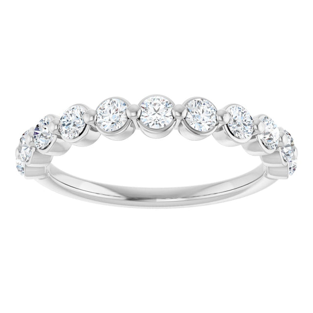 Platinum Natural Diamond Shared-Prong Anniversary Band – 5/8–9/10 CTW - view 8