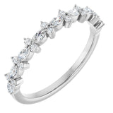 14K Gold Marquise Natural Diamond Anniversary Band – 1/3 CTW - White Gold