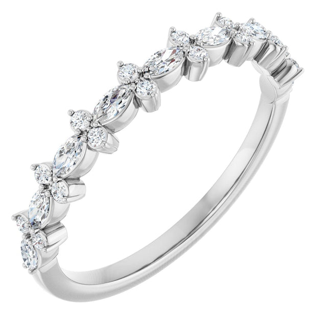 Platinum Marquise Natural Diamond Anniversary Band – 1/3 CTW