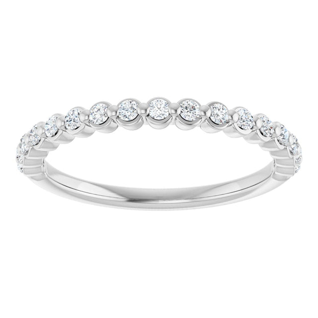 14K Gold Natural Diamond Shared-Prong Anniversary Band – 1/4–3/8 CTW - White Gold - view 8