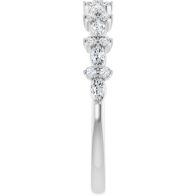 Platinum Marquise Natural Diamond Anniversary Band – 1/3 CTW - view 4