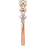 14K Gold Marquise Lab-Grown Diamond Anniversary Band – 1/3 CTW - Rose Gold - view 4