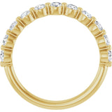 14K Gold Natural Diamond Shared-Prong Anniversary Band – 5/8–9/10 CTW - Yellow Gold - view 7