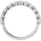 Platinum Natural Diamond Shared-Prong Anniversary Band – 5/8–9/10 CTW - view 7