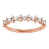 14K Gold Marquise Lab-Grown Diamond Anniversary Band – 1/3 CTW - Rose Gold - view 3