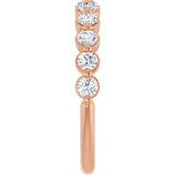 14K Gold Natural Diamond Shared-Prong Anniversary Band – 5/8–9/10 CTW - Rose Gold - view 9