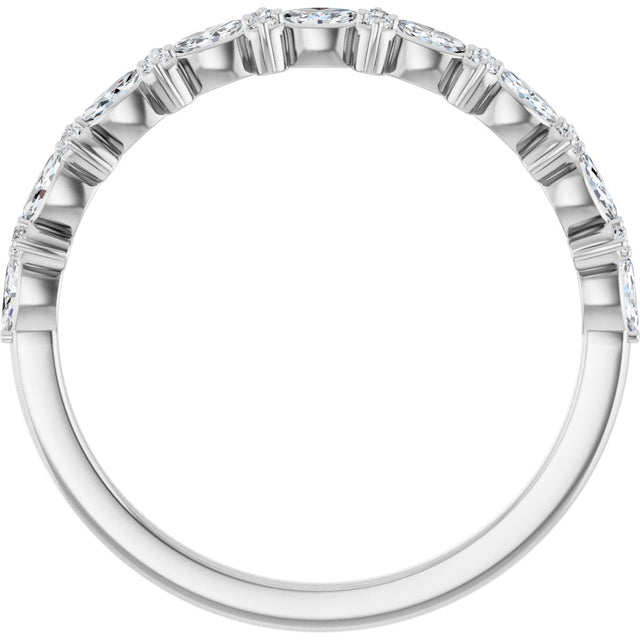Platinum Marquise Natural Diamond Anniversary Band – 1/3 CTW - view 2