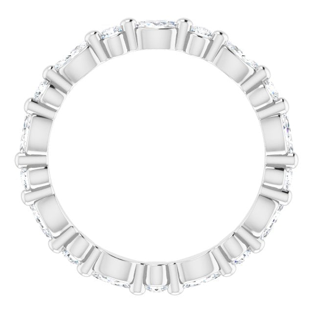 Platinum Marquise Natural Diamond Multi-Shape Shared-Prong Eternity Band – 3.5x1.75 mm Stones - view 2