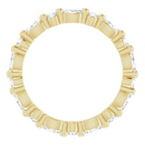 14K Gold Marquise Natural Diamond Multi-Shape Shared-Prong Eternity Band – 3.5x1.75 mm Stones - Yellow Gold - view 2