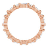 14K Gold Marquise Natural Diamond Multi-Shape Shared-Prong Eternity Band – 3.5x1.75 mm Stones - Rose Gold - view 2