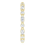 14K Gold Marquise Natural Diamond Multi-Shape Shared-Prong Eternity Band – 3.5x1.75 mm Stones - Yellow Gold - view 4