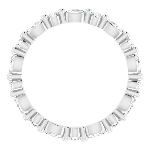 Platinum Marquise Natural Diamond Multi-Shape Shared-Prong Eternity Band – 3.5x1.75 mm Stones - view 2