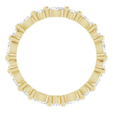 14K Gold Marquise Natural Diamond Multi-Shape Shared-Prong Eternity Band – 3.5x1.75 mm Stones - Yellow Gold - view 2
