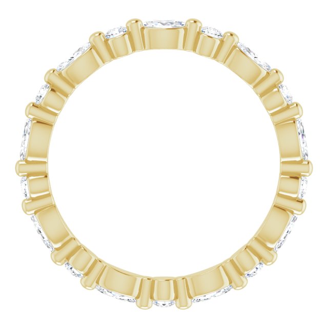 14K Gold Marquise Natural Diamond Multi-Shape Shared-Prong Eternity Band – 3.5x1.75 mm Stones - Yellow Gold - view 2