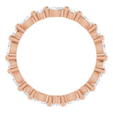 14K Gold Marquise Natural Diamond Multi-Shape Shared-Prong Eternity Band – 3.5x1.75 mm Stones - Rose Gold - view 2