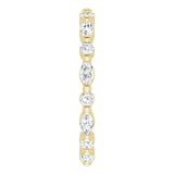 14K Gold Marquise Natural Diamond Multi-Shape Shared-Prong Eternity Band – 3.5x1.75 mm Stones - Yellow Gold - view 4