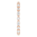 14K Gold Marquise Lab-Grown Diamond Multi-Shape Shared-Prong Eternity Band – 3.5x1.75 mm Stones - Rose Gold - view 4